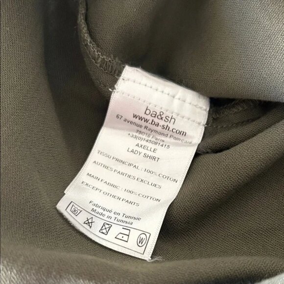 ba&sh Olive Green Axelle Blouse size 1 (S) - Picture 5 of 7